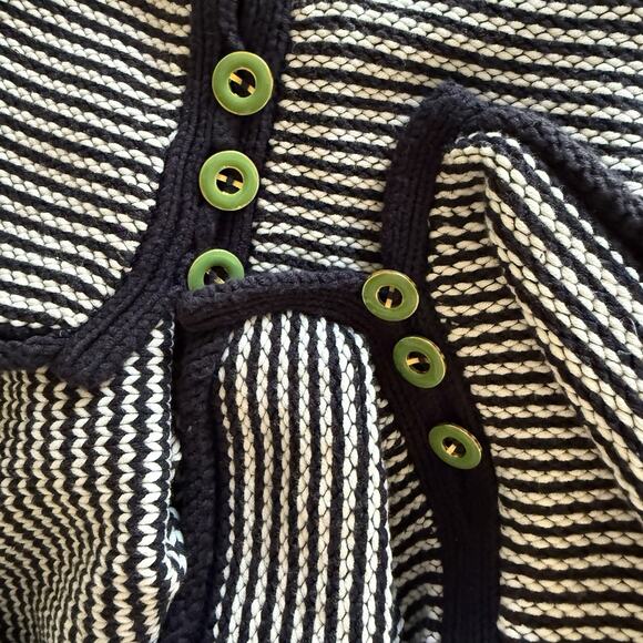 Soft Surroundings Sweater Tunic Sz 3X Navy Striped 3/4 Sleeve V-neck Nautical - Picture 10 of 11